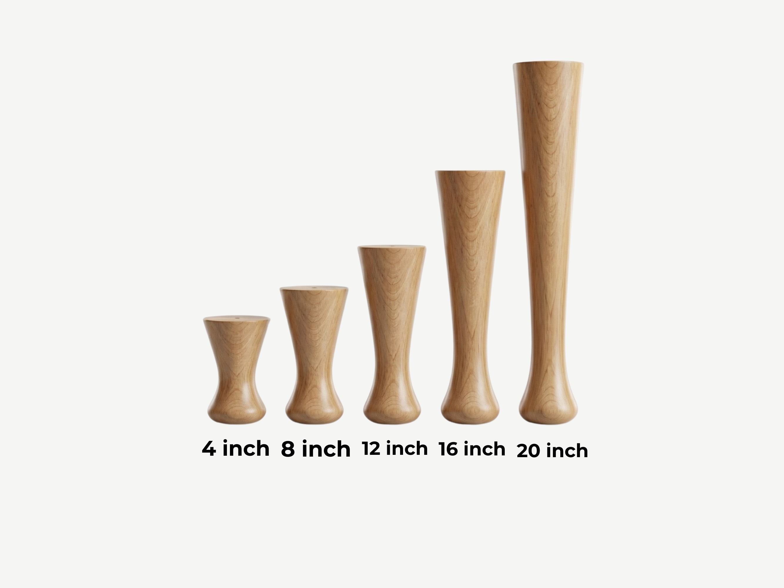 Ahşap mobilya ayağı — modern konik set