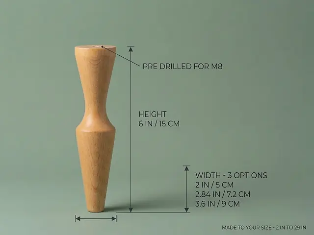 Ahşap mobilya ayağı Model 3 — ölçüler