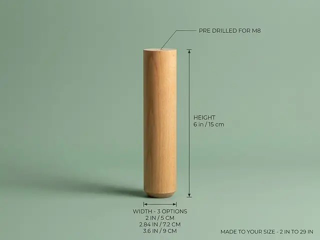 Ahşap mobilya ayağı Model 5 — ölçüler