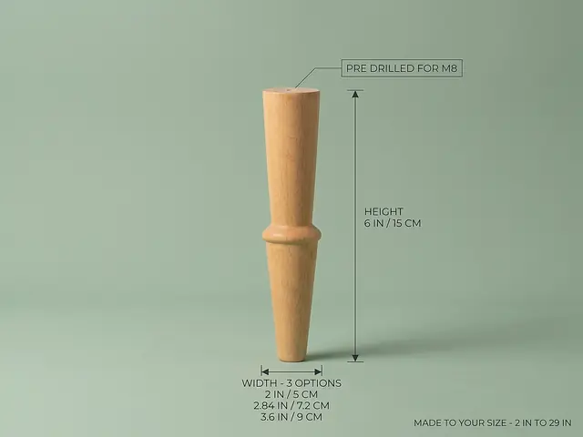 Ahşap mobilya ayağı Model 9 — ölçüler