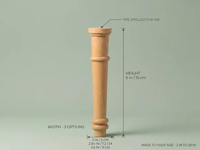 Ahşap mobilya ayağı Model 12 — ölçüler
