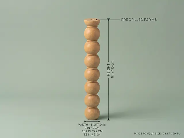 Ahşap mobilya ayağı Model 16 — ölçüler