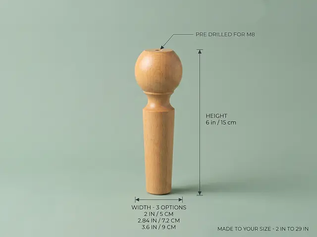 Ahşap mobilya ayağı Model 17 — ölçüler