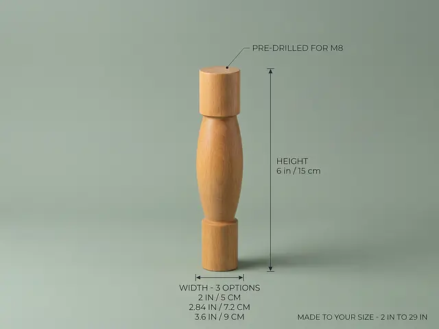 Ahşap mobilya ayağı Model 19 — ölçüler