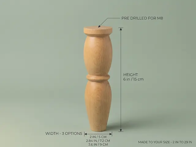 Ahşap mobilya ayağı Model 23 — ölçüler