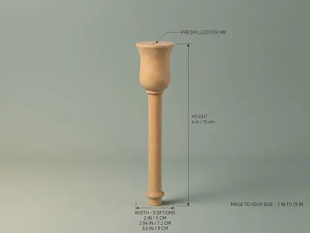 Ahşap mobilya ayağı Model 27 — ölçüler