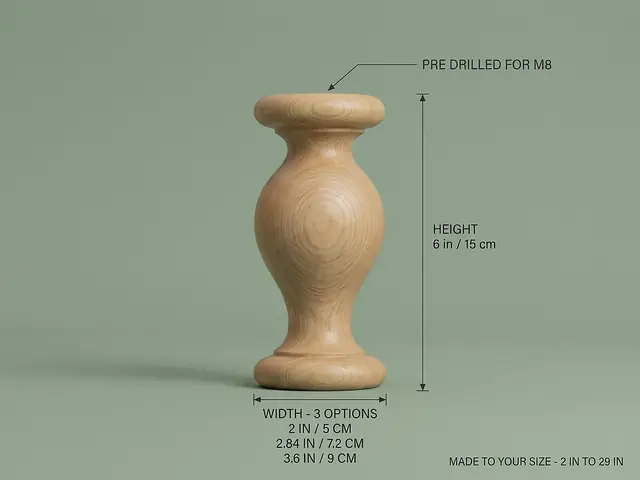 Ahşap mobilya ayağı Model 36 — ölçüler