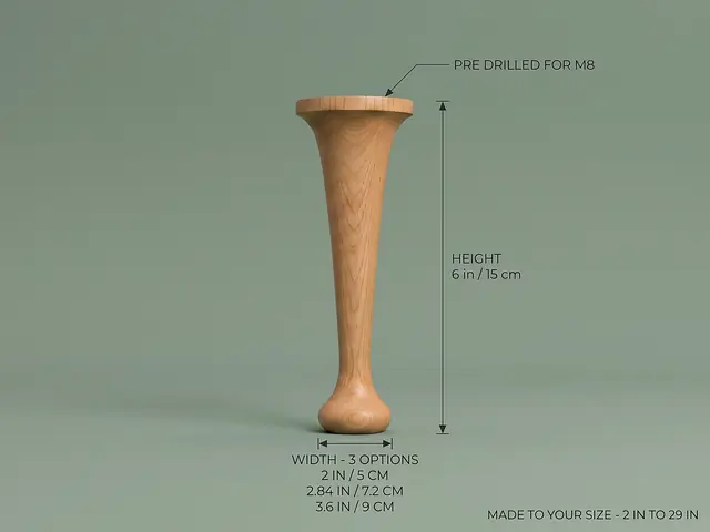 Ahşap mobilya ayağı Model 43 — ölçüler