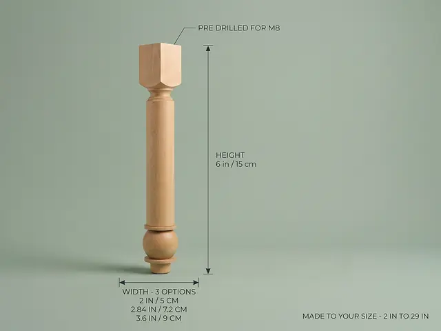 Ahşap mobilya ayağı Model 56 — ölçüler
