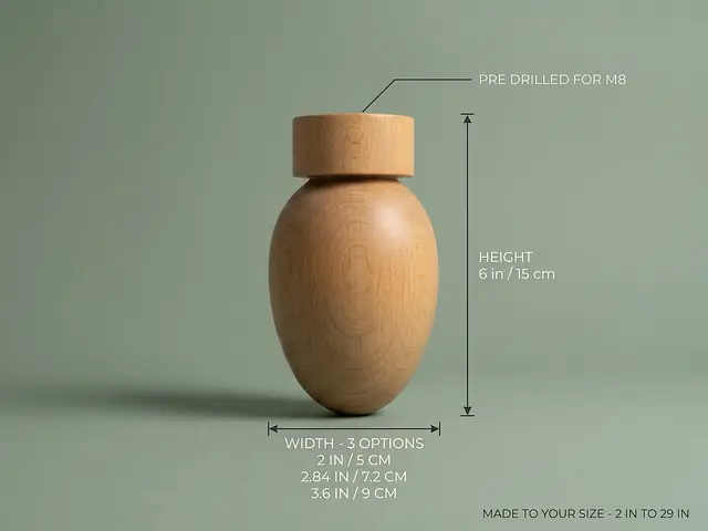 Ahşap mobilya ayağı Model 70 — ölçüler