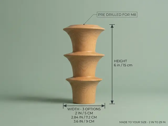 Ahşap mobilya ayağı Model 72 — ölçüler