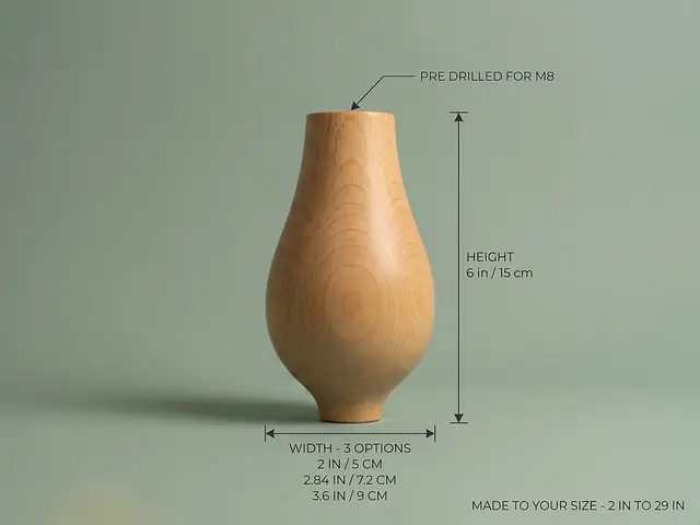 Ahşap mobilya ayağı Model 73 — ölçüler