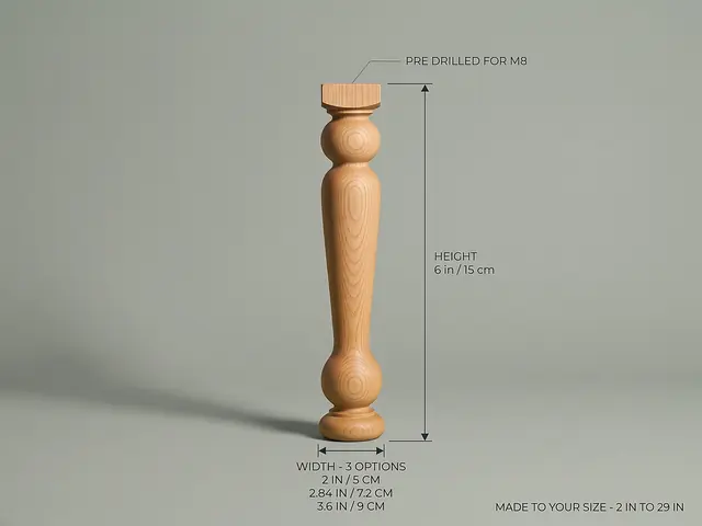 Ahşap mobilya ayağı Model 76 — ölçüler