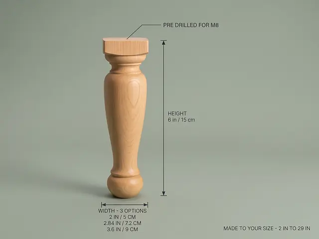 Ahşap mobilya ayağı Model 80 — ölçüler