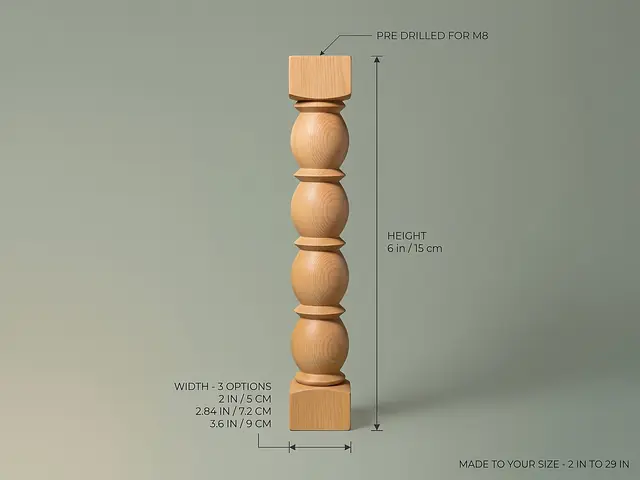 Ahşap mobilya ayağı Model 83 — ölçüler