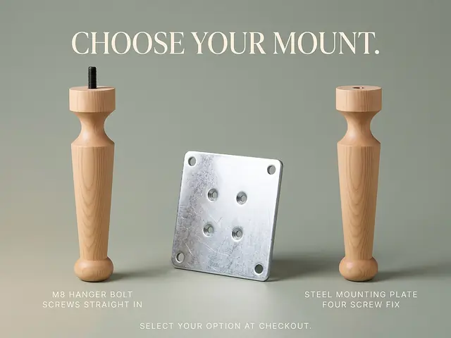 Ahşap mobilya ayağı Model 89 — montaj seçenekleri