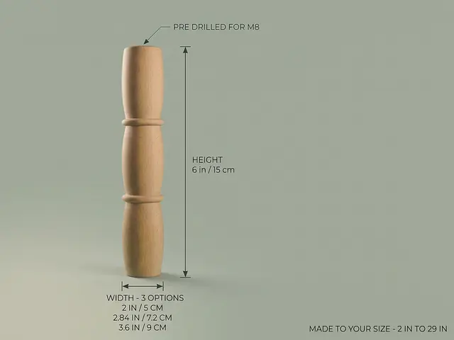 Ahşap mobilya ayağı Model 94 — ölçüler