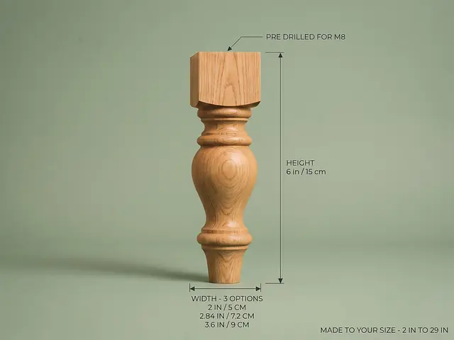 Ahşap mobilya ayağı Model 100 — ölçüler