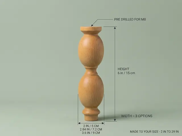 Ahşap mobilya ayağı Model 103 — ölçüler