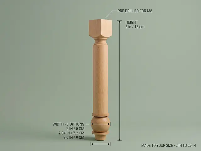Ahşap mobilya ayağı Model 104 — ölçüler