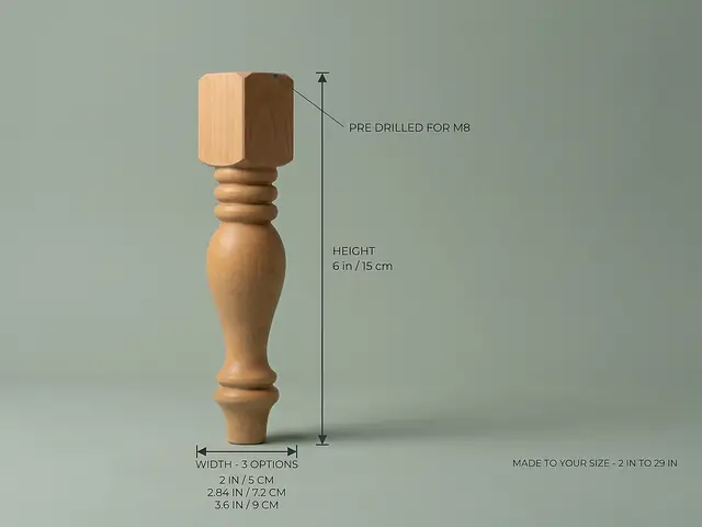 Ahşap mobilya ayağı Model 106 — ölçüler