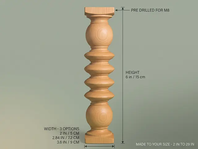 Ahşap mobilya ayağı Model 112 — ölçüler