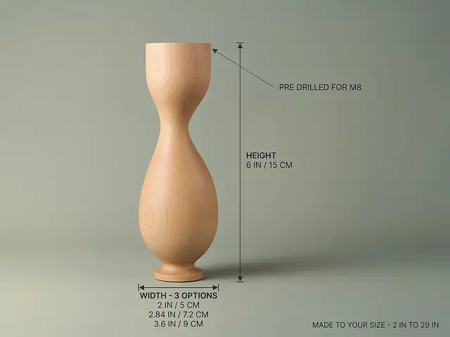 Ahşap mobilya ayağı Model 116 — ölçüler