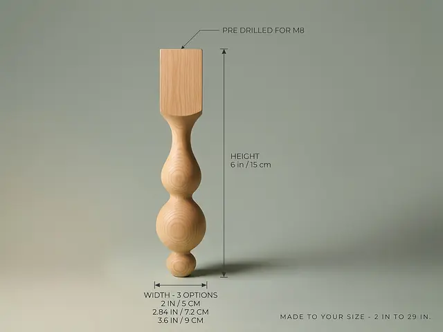 Ahşap mobilya ayağı Model 120 — ölçüler