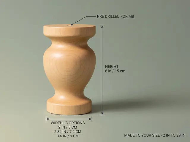 Ahşap mobilya ayağı Model 122 — ölçüler