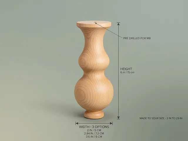 Ahşap mobilya ayağı Model 130 — ölçüler