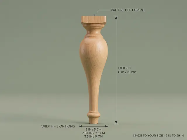Ahşap mobilya ayağı Model 136 — ölçüler