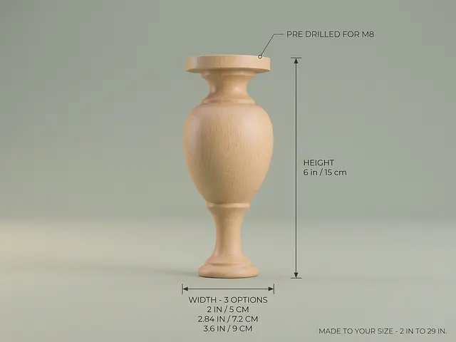 Ahşap mobilya ayağı Model 138 — ölçüler