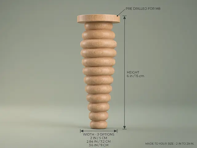 Ahşap mobilya ayağı Model 140 — ölçüler