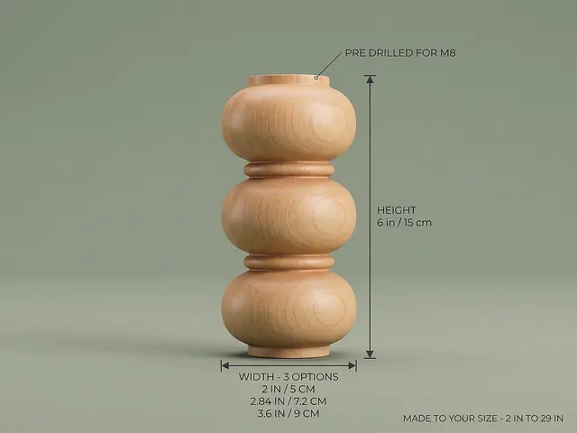 Ahşap mobilya ayağı Model 141 — ölçüler