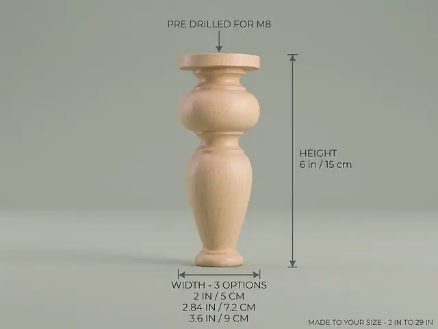 Ahşap mobilya ayağı Model 142 — ölçüler