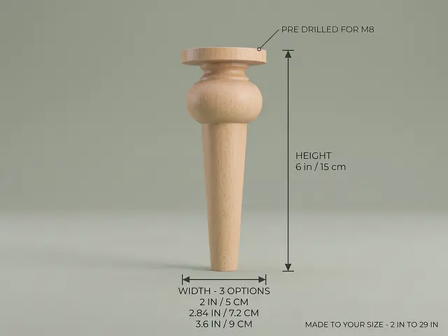 Ahşap mobilya ayağı Model 143 — ölçüler