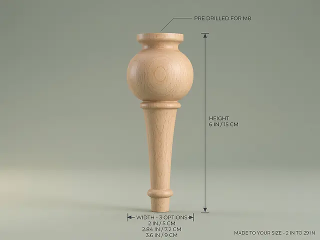 Ahşap mobilya ayağı Model 144 — ölçüler