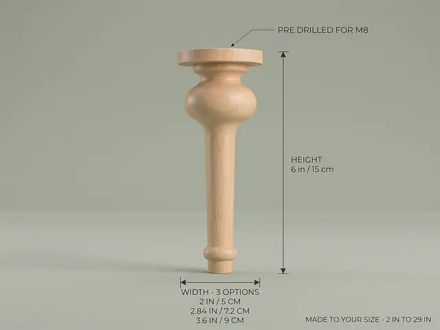 Ahşap mobilya ayağı Model 145 — ölçüler