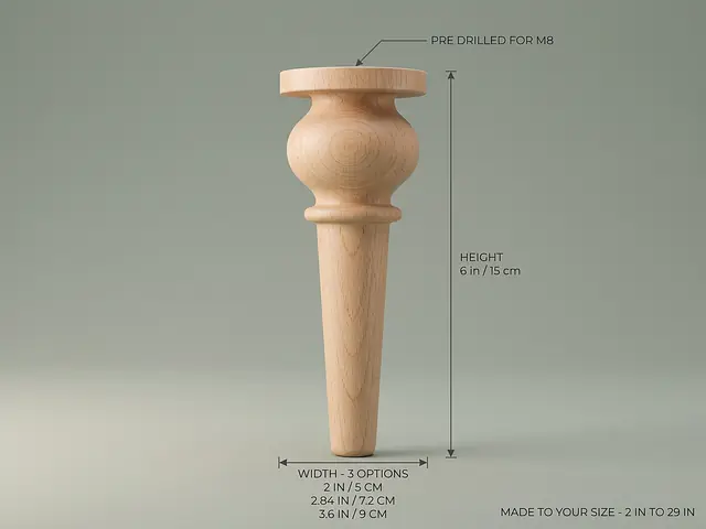 Ahşap mobilya ayağı Model 148 — ölçüler