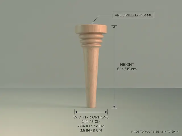 Ahşap mobilya ayağı Model 153 — ölçüler