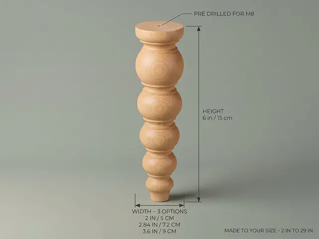 Ahşap mobilya ayağı Model 154 — ölçüler
