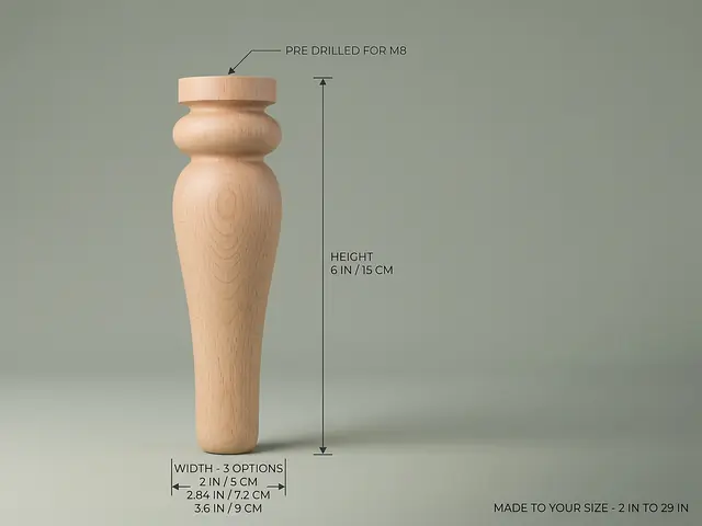 Ahşap mobilya ayağı Model 156 — ölçüler