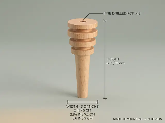 Ahşap mobilya ayağı Model 157 — ölçüler