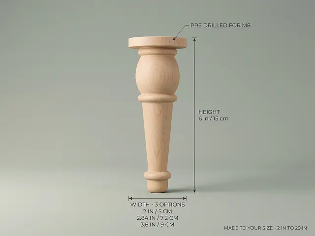 Ahşap mobilya ayağı Model 159 — ölçüler