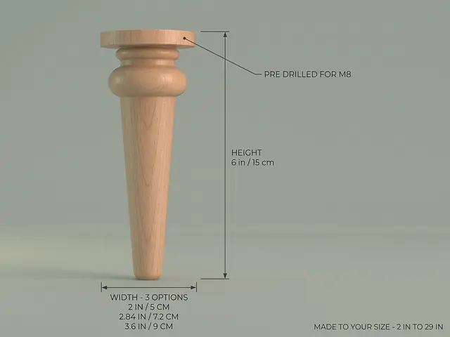 Ahşap mobilya ayağı Model 160 — ölçüler