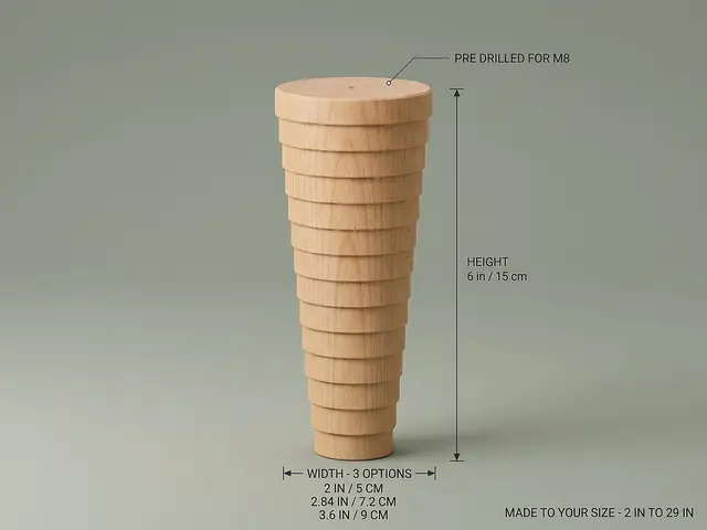 Ahşap mobilya ayağı Model 173 — ölçüler