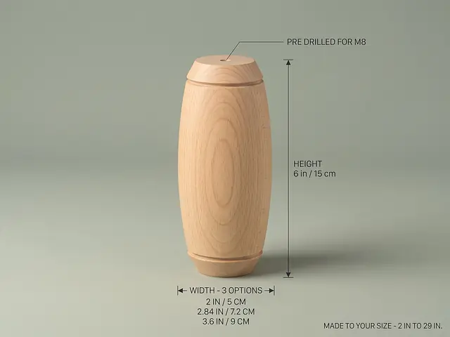 Ahşap mobilya ayağı Model 177 — ölçüler