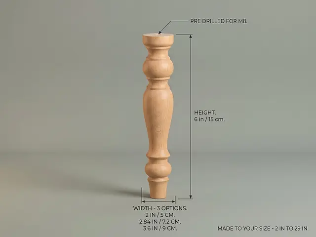 Ahşap mobilya ayağı Model 191 — ölçüler