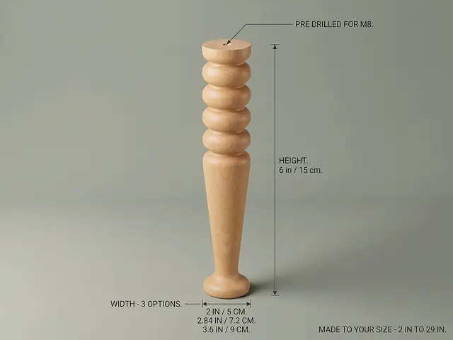 Ahşap mobilya ayağı Model 193 — ölçüler