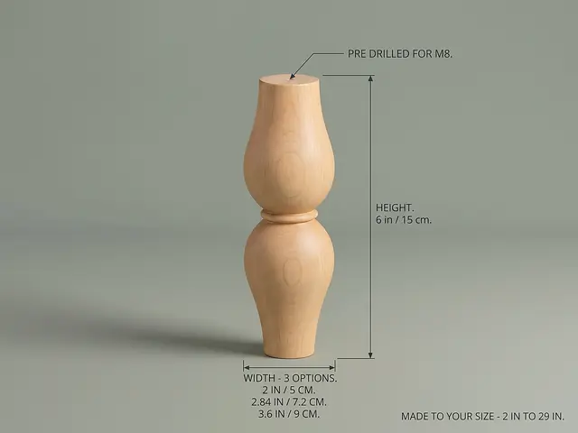 Ahşap mobilya ayağı Model 194 — ölçüler